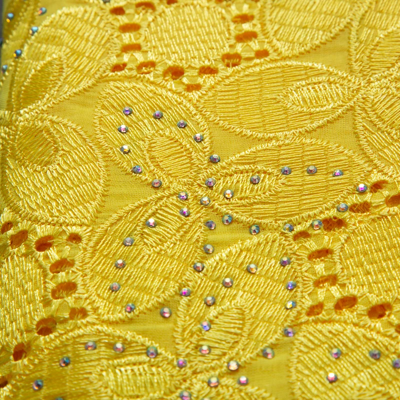 African Nigerian Cotton Fabric Tiny Holes Lace High Quality Party Lace Fabrics Stones For Sew Women Wedding Dresses,2.5yards4008