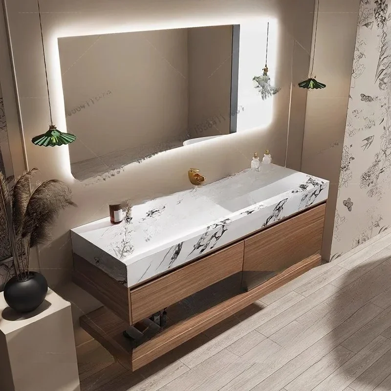 Toilet Wooden Bathroom Cabinet Storage Accessories Mirror Modern Dressers Bathroom Cabinet Wall Over Gabinete Hotel Furniture