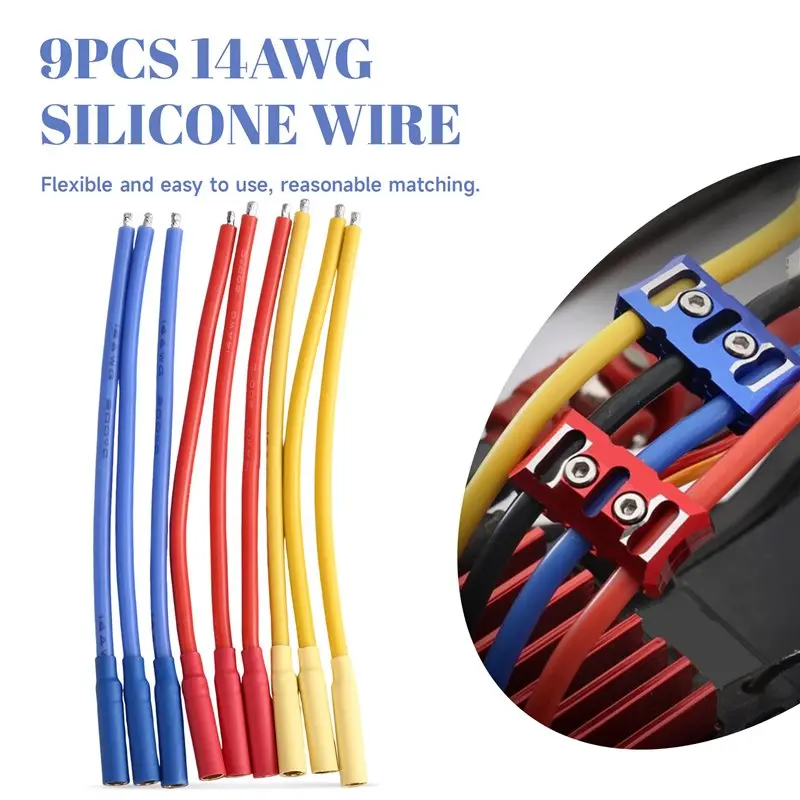 EYFL-Silicone Wire 14AWG 9PCS 4.0Mm Banana Plug Female ESC Motor Extension Cable For RC Car Boat Drone 100Mm