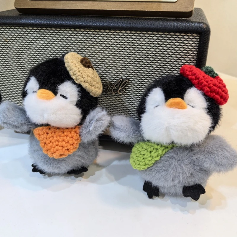 Porte-clés en peluche pingouin 10cm, poupée en peluche Animal mignon, pendentif de sac Kawaii, jolies poupées pingouin, cadeau d'anniversaire de vacances pour enfants