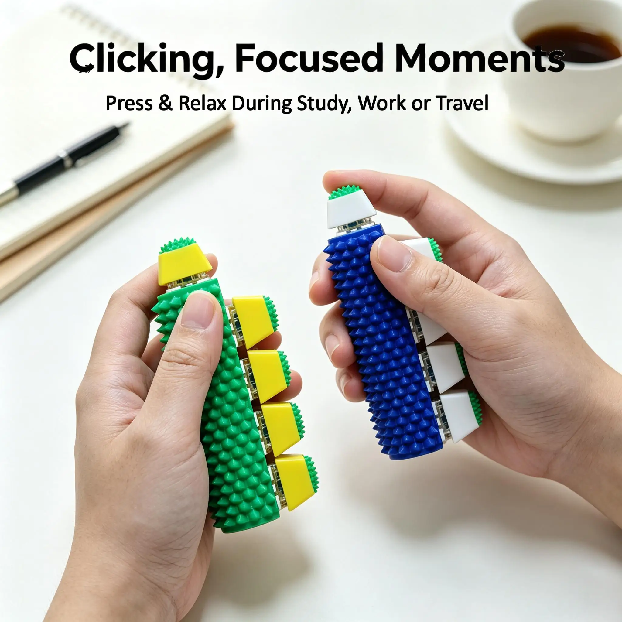 Spiky Sensory Fidget Clicker 5‑Button Mechanical Switch Tactile Stim Toy Portable Pocket EDC Desk Gadget for Stress Focus Relief