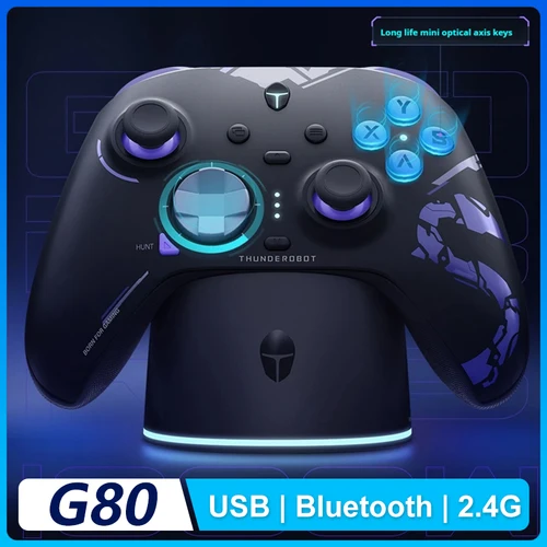Nuevo ThundeRobot G80 Ultimate Gamepad con cable/2,4G/Bluetooth triodo para NS Quad Motor Hall Joystick controlador de juego personalizado