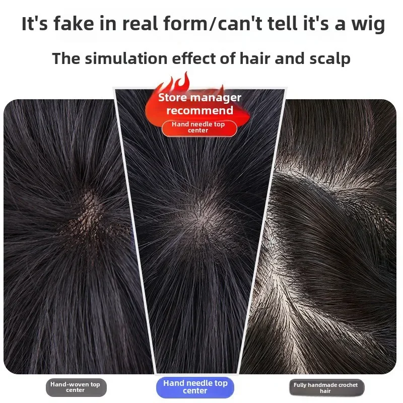 One-size-fits-all Are Naturally Toupee Men Breathable French Lace Front Men's Wig Human Hair Toupee Men's Replacement Systems