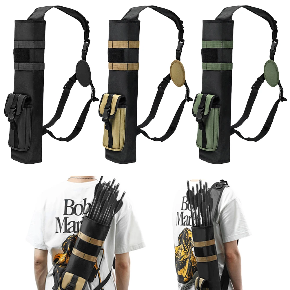 Archery Quiver with Molle System Pocket Back Arrow Quiver Multi-Function Lightweight Arrow Holder for Bow Target Practicing