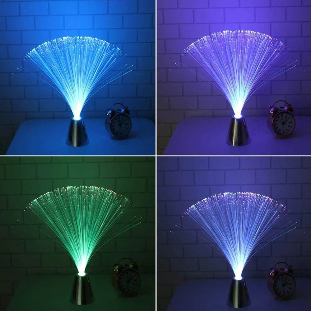 Lampada a fibra ottica colorata a luce di fibra a LED per feste lampada a luce notturna a LED a risparmio energetico lampada decorativa per feste di matrimonio