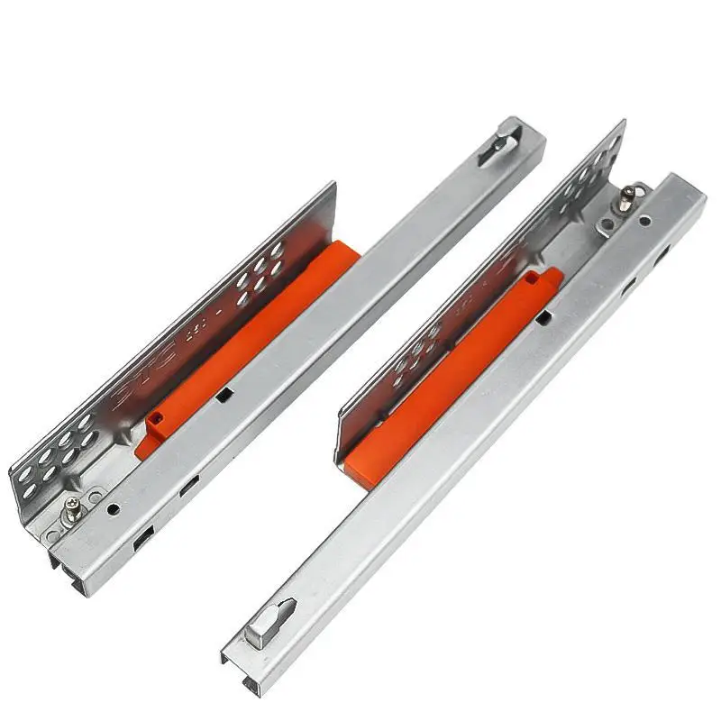 2PC/1Pair DTC Rebound Push-to-Open Under Mount Drawer Slides for Furniture Kitchen & Bathroom, 25KG Load Capacity