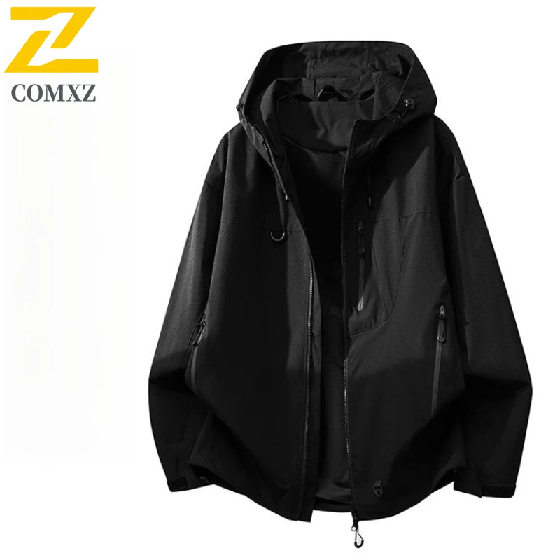

Модная повседневная куртка для мужчин, приключенческий походный водонепроницаемый ветрозащитный пальто с капюшоном, легкий дышащий плащ