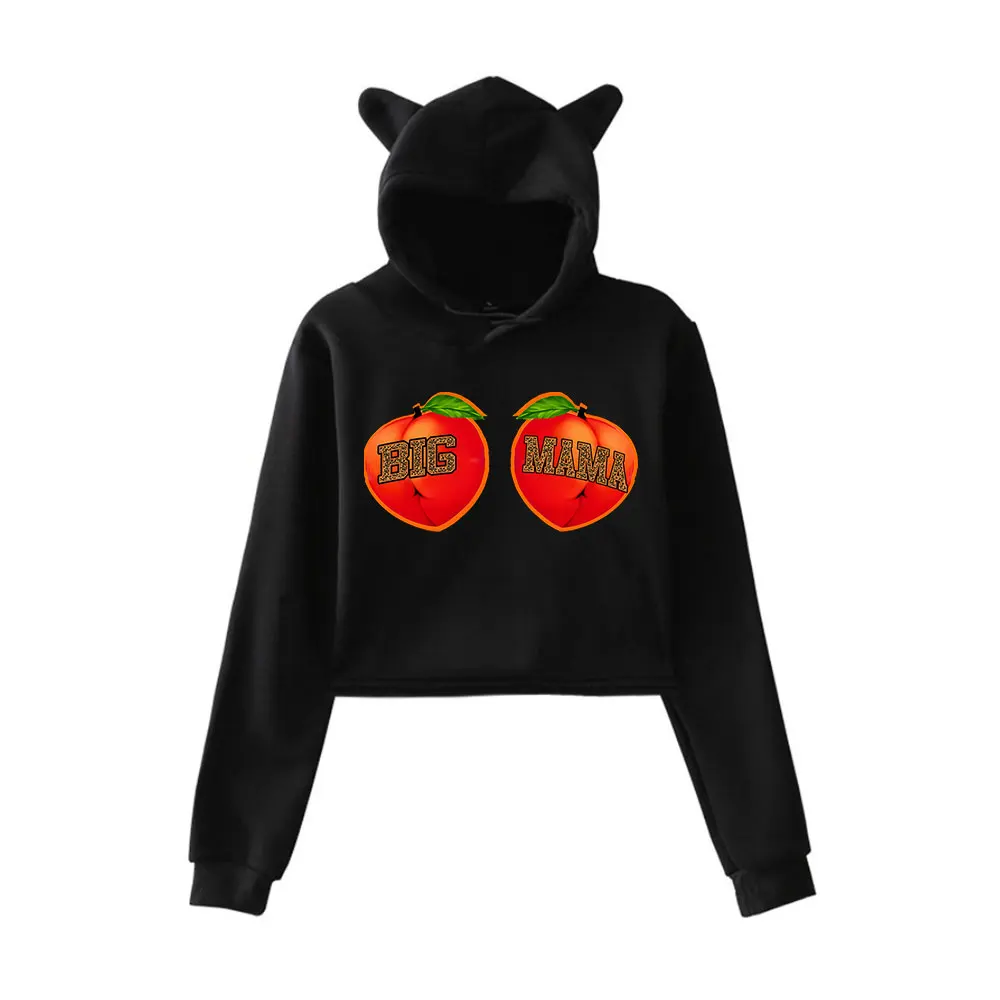 

Latto Sugar Honey Iced Tea Merch Big Mama Cheetah Cat Ear Hoodie Women Long Sleeve Sweatshirts Casual Streetwear Crop Tops