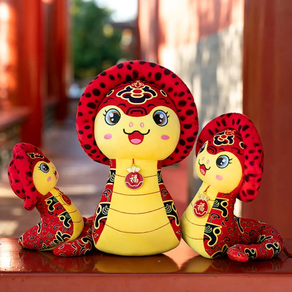 Cloth Printed Paper Cuttings Snake Mascot of The Year of The Snake 13/17/22/28/35cm Snake Pendant DIY Gifts Keychain Hanging