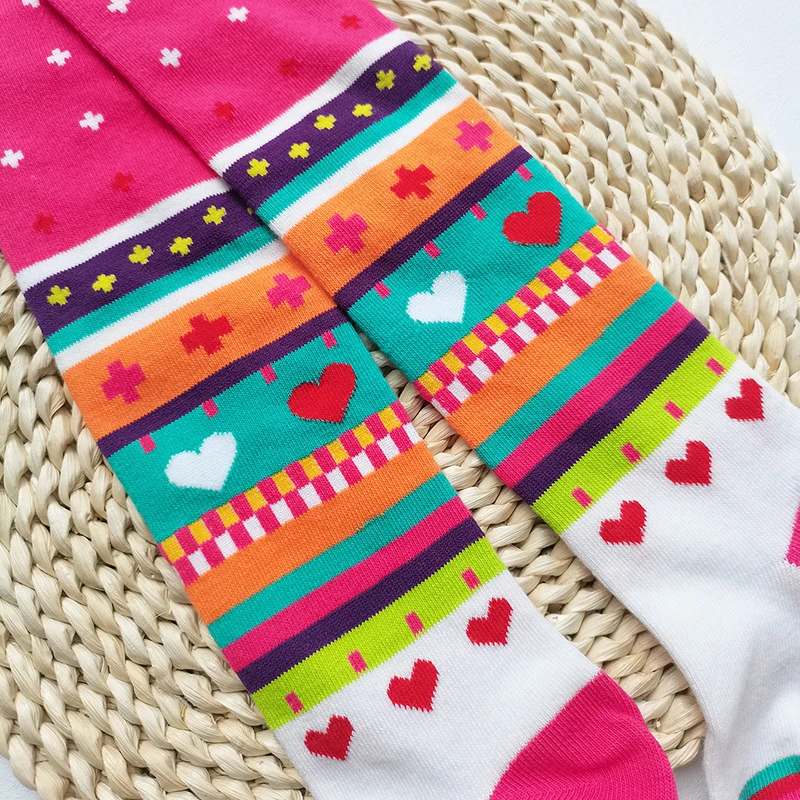1 PCS Girls Striped Tights Kids Stockings Spring Autumn Baby Girl Clothes Love Patterns Toddler Tights for Girls Pantyhose