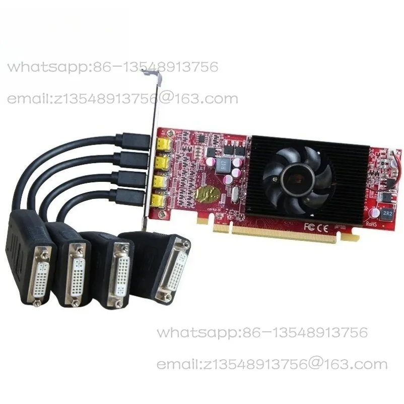 Four-screen graphics card one-to-four stock futures 4-split-screen monitoring graphics card 2G multi-screen graphics card brand