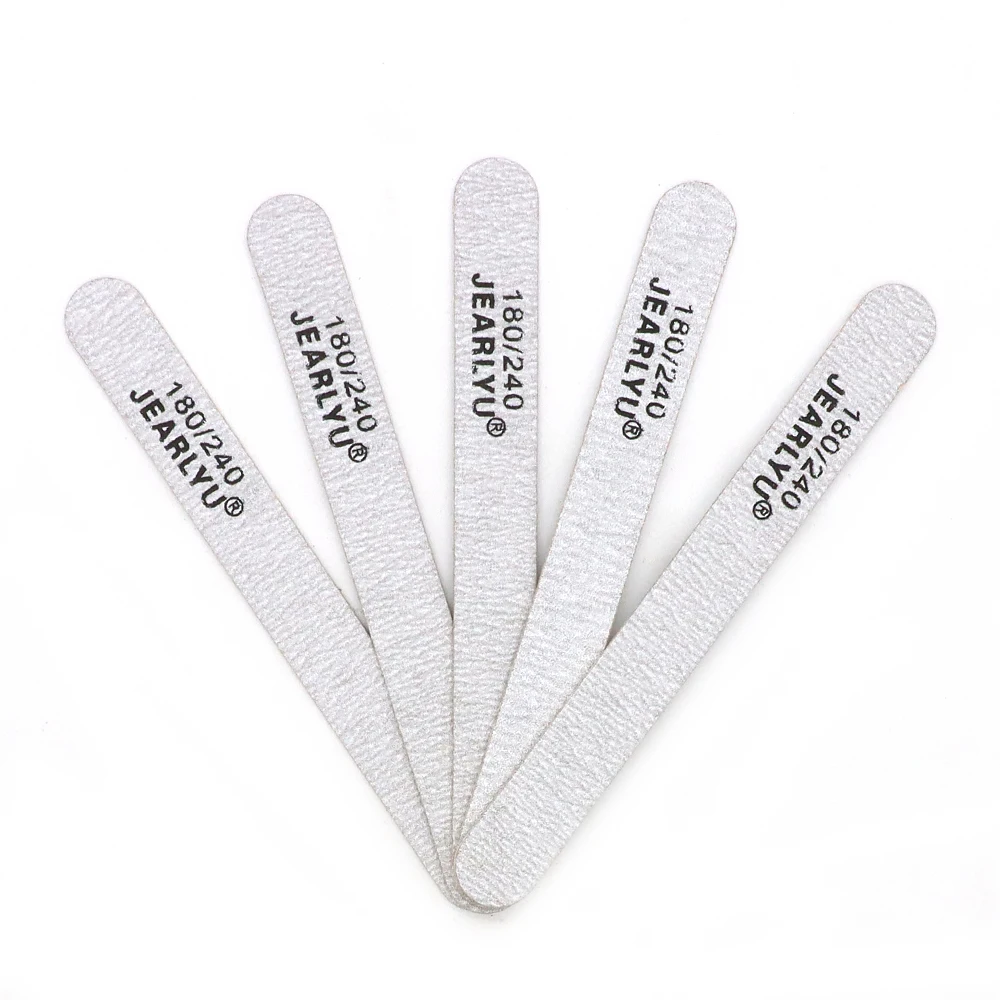 50Pcs Set 13cm Straight Wooden Nail Files Double-Sided 180/240 Grit Durable Fingernail & Toenail Care Polishing Tools