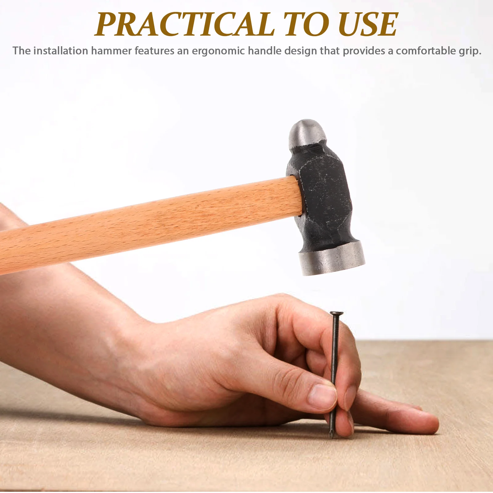 

Round Head Wooden H Hammer Small Size Lightweight Compact Design Home Decoration Furniture Installation Tool