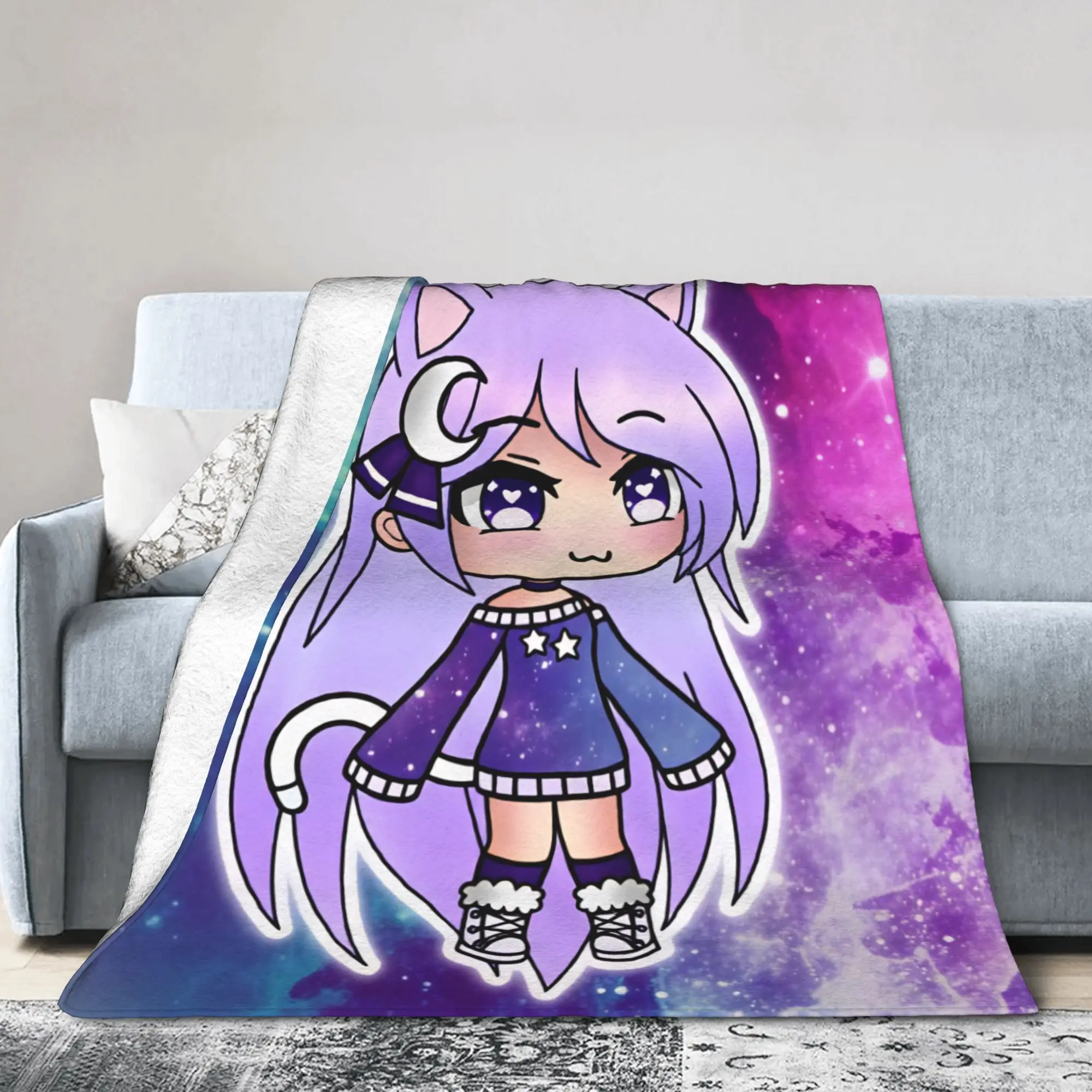 Gacha Life Game Warm Blankets  Decorative Plush Throw Blanket Print Home Decor Flannel Bedspread Sofa Bed Cover