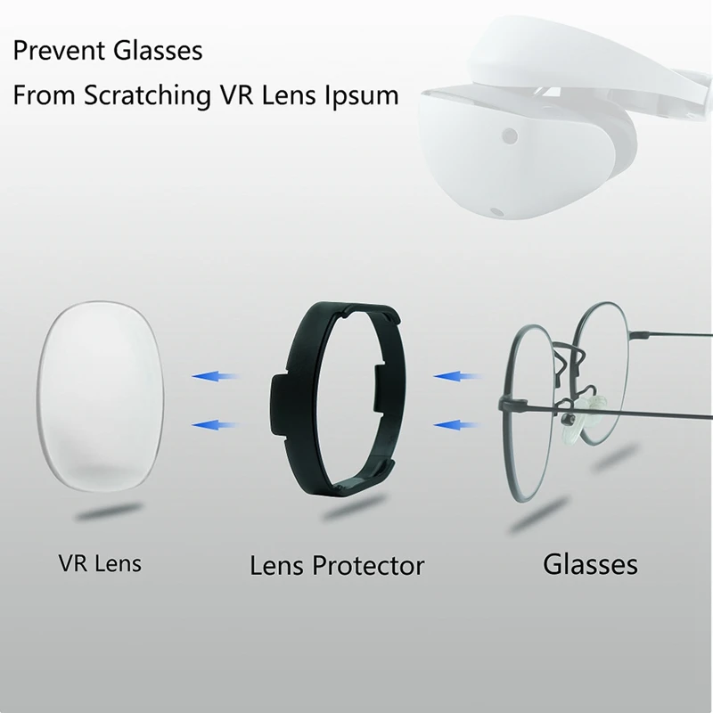 Headset Near-Sighted Frame Easy To Install Lens Anti-Blue Light Snap Quick Disassembly For Sony PS VR2