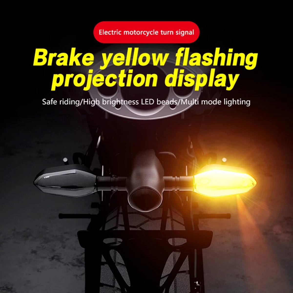 Universal Motorcycle LED Turn Signal Lamp Color with Projection Lamp Environment Turn Signal Light Highlight Warning Light