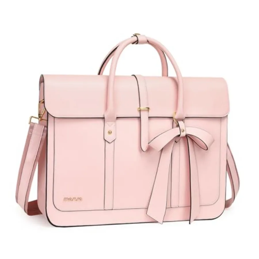 Laptop Bag for Women, 15-15.6 inch PU Leather Laptop Shoulder Bags Convertible Backpack, Messenger Bags Casual Handbag Work Bri