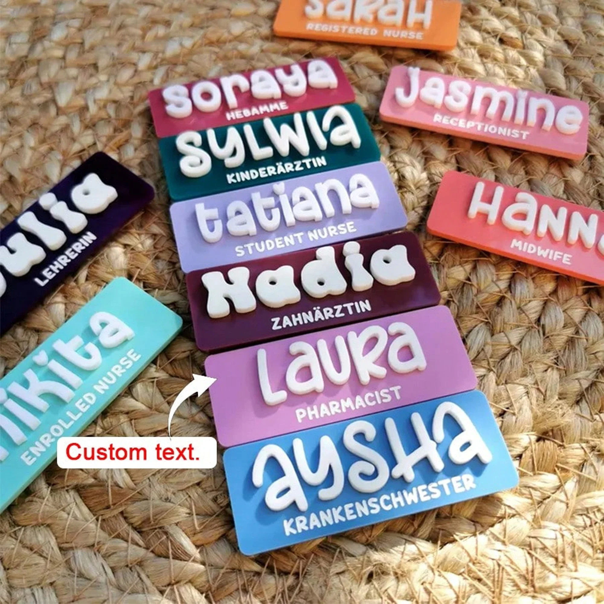 Personalized Custom Badges |   Customized Personalized Name Badges |   Name Badge |   Teacher |   Nurse |   Doctor |   Teacher |   Dentist |   Obstetric Nurse |   Intern |   Cafe |   Restaurant, Custom Work Name Badges, Work Name Badges, Personalized Name Badges, Acrylic Name Badges, Nurse Gifts, Teacher Gifts