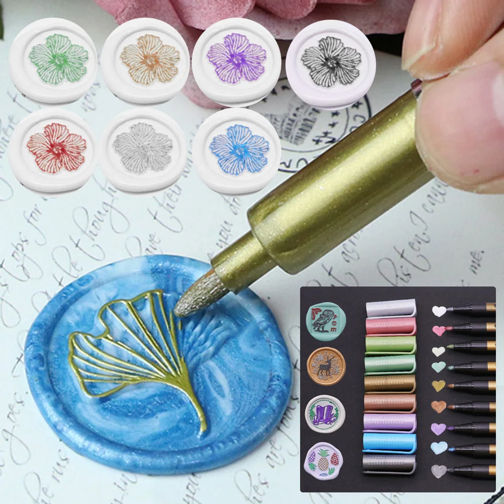 Sealing Wax Stamp Mark Pen DIY Art Decor Fire Paint Seal Special Graffiti Waxing Color Markers Tracing Line Pens Handcraft Tools