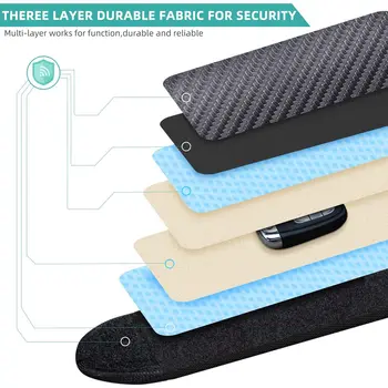 2ks pouzdro na blokování signálu klíče od auta s uhlíkovými vlákny, Faradayova taška z pudrové kůže, RFID blokování signálu, klíčenka pro autopříslušenství 10 nejlepší prodej Kryt klíče Smart Fortwo - №10