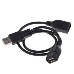 15 cm 30 cm USB 2.0 A 1 męski na 2 podwójne żeńskie złącze USB Koncentrator danych Zasilacz Y Rozdzielacz USB Kabel zasilający do ładowania Przedłużacz kabla