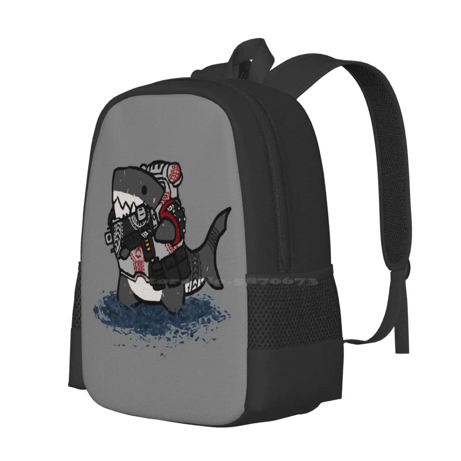 Chibi Carcharodons Primaris School Bags For Teenage Girls Laptop Travel Bags Chibi Carcharodons Primaris Shark Marine Cute