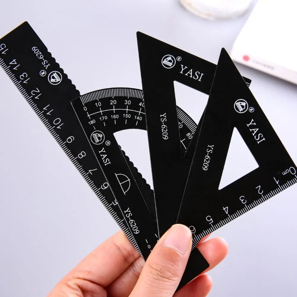 

4 In 1 Straight Triangle Ruler Set Creative Minimalism Drafting Ruler Multifunctional Drawing Ruler Stationery