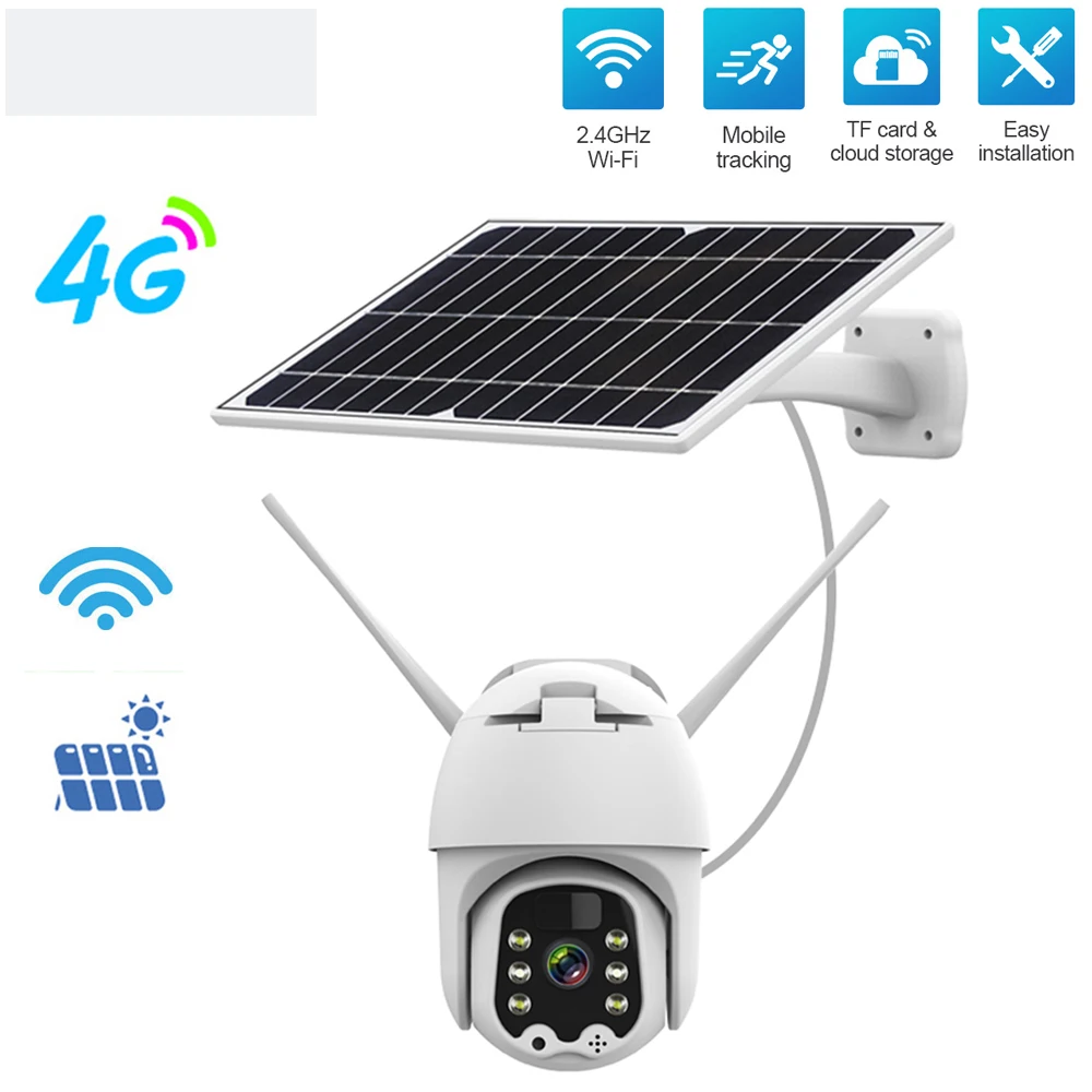 Solar Panel 4G Surveillance Camera Security Protection Surveillance Cameras With Wifi Video Wireless Outdoor Solor Cctv Kamera