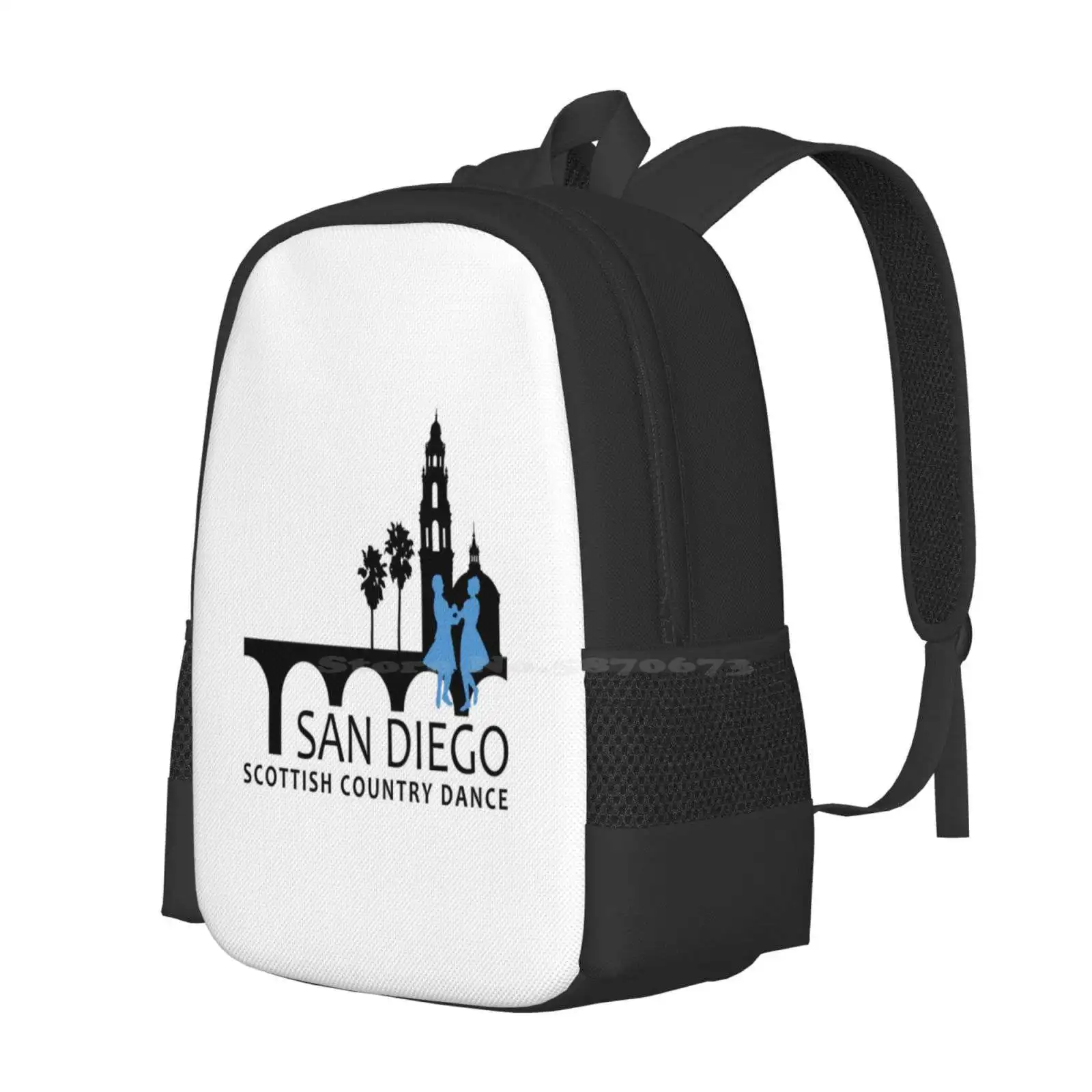 Small Rscds Sd Logo With Transparent Background Pattern Design Bag Student'S Backpack Scottish Country Dance Dance Scottish San