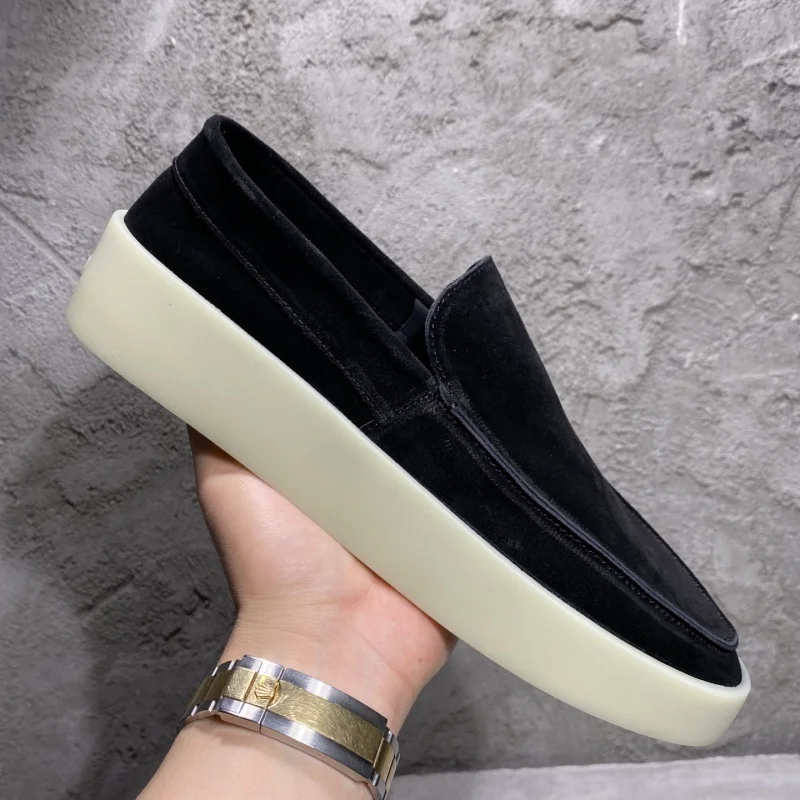 Zapatos planos para hombre 2025, moda sencilla, punta redonda, esmerilados, resistentes, cómodos, sólidos, zapatos para caminar a diario, zapatillas informales