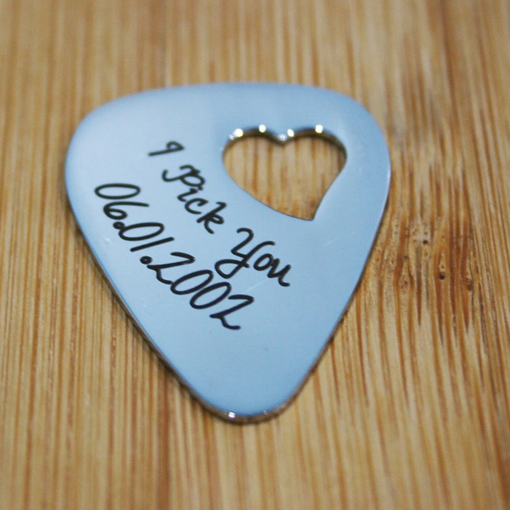 Custom Guitar Pick Engraved Stainless Steel Picks for Guitar Personalized Metal Guitar Pick Maker Wholesaler Boyfriend Husband
