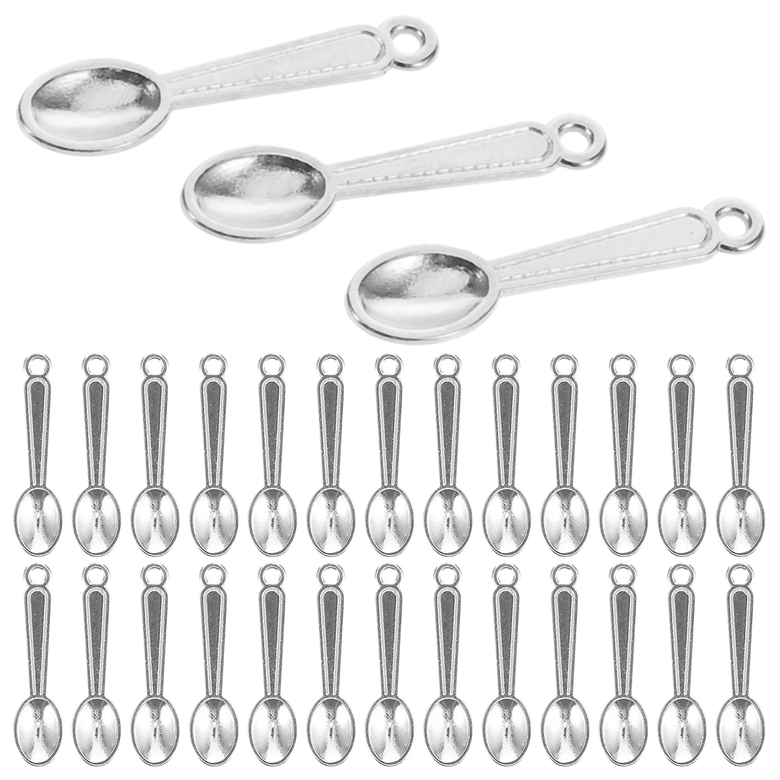 

100Pcs Alloy Vintage Mini Spoons Charms Crown Pendant for DIY Craft Jewelry Making Necklace Bracelet Keychain Accessories