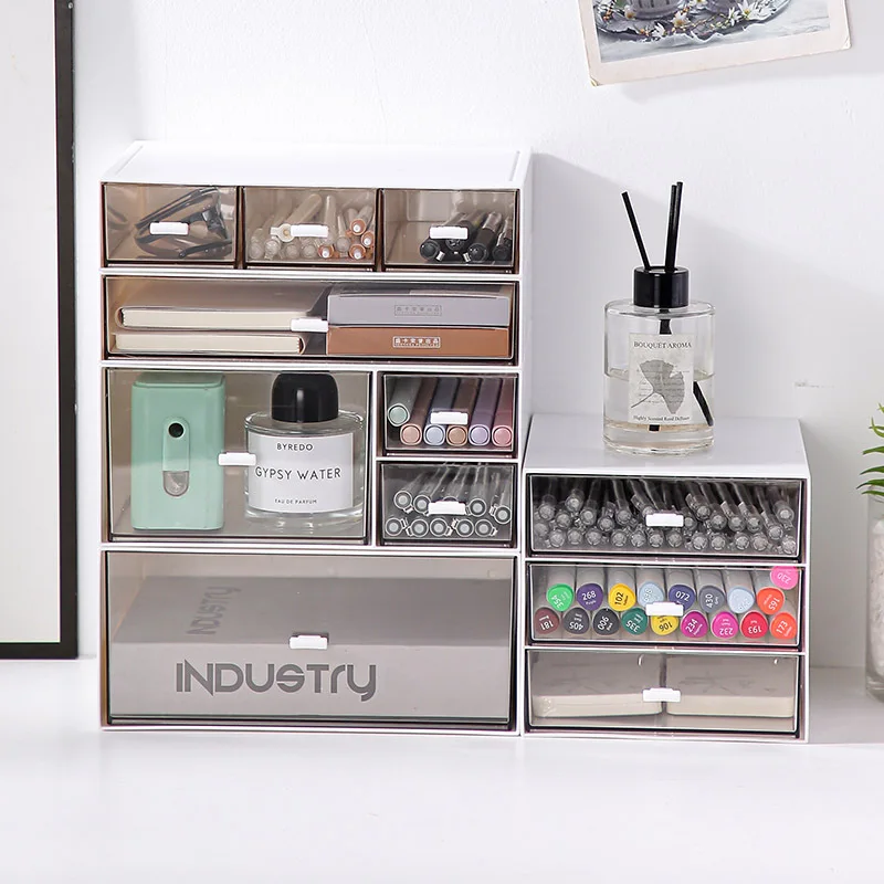 

Multi-layer Multi-functional Desktop Organizer Cosmetic Storage Box Large Capacity Transparent Drawer Jewelry Makeup Storage Box