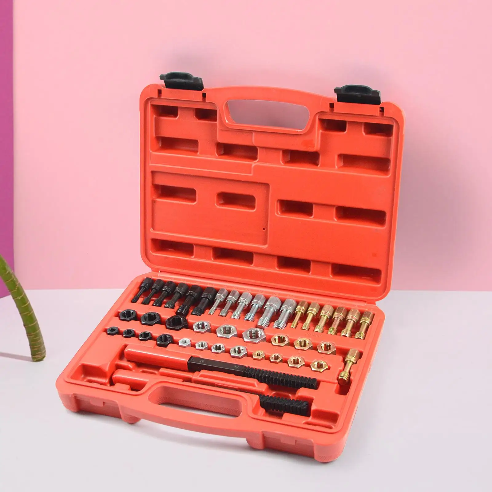 42Pcs Thread Repair Tools Portable 21 Dies with Storage Box Unc/UNF/Metric Tap