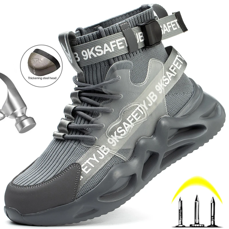 New Men Work Safety Shoes Boots Brand Indestructible Shoes Steel Toe Work Boots Men Women Work Sneakers Puncture-Proof Shoes