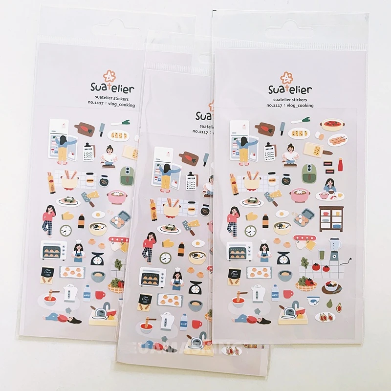 Korean Import Brand Suatelier My Kitchen Life Stickers Scrapbooking Diy Journaling Stationery Diary Sticker Decor Art Supplies