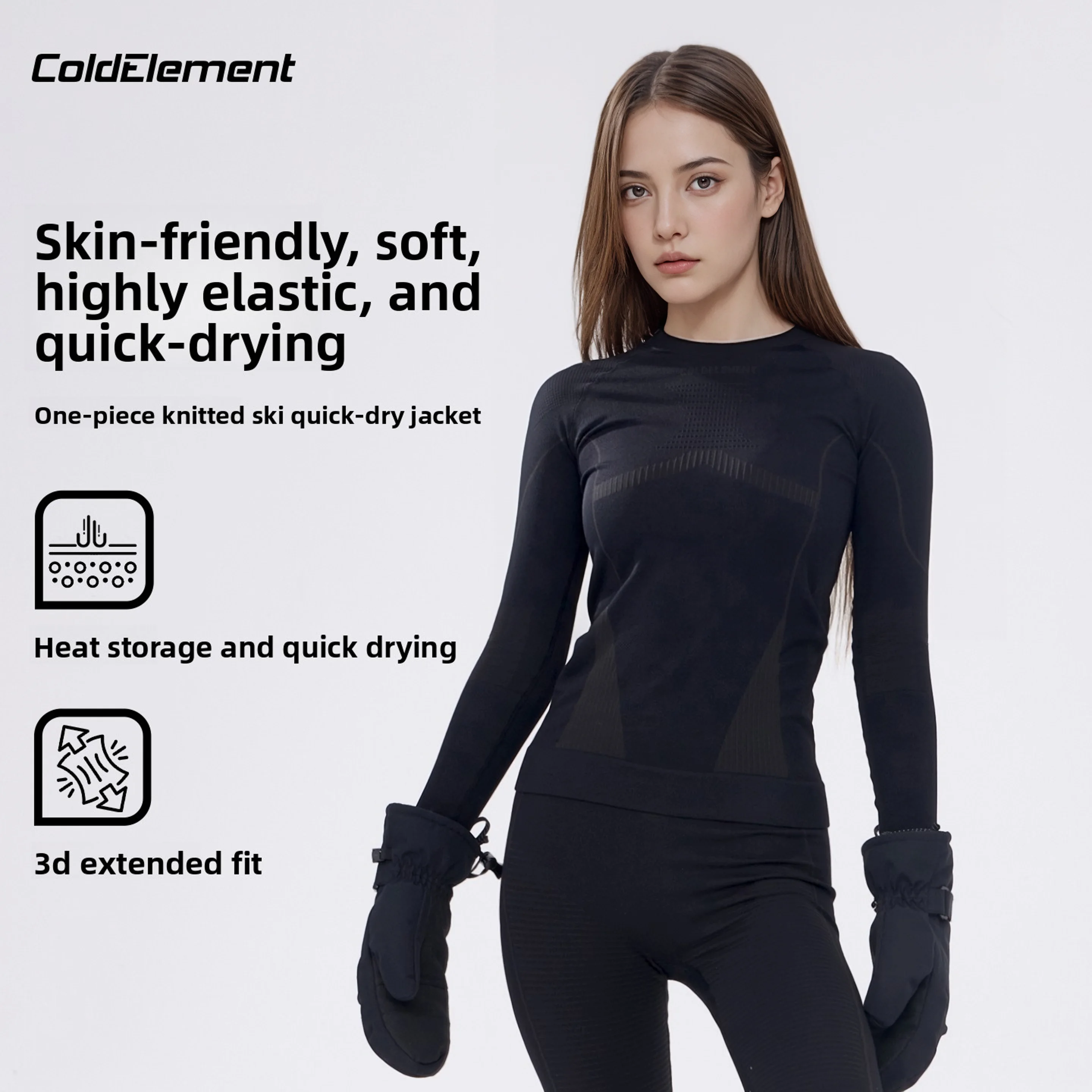 

Coldelement женская быстросохнущая лыжная рубашка для осенне-зимних видов спорта, влагоотводящая теплая одежда для катания на лыжах, альпинизма, уличная одежда