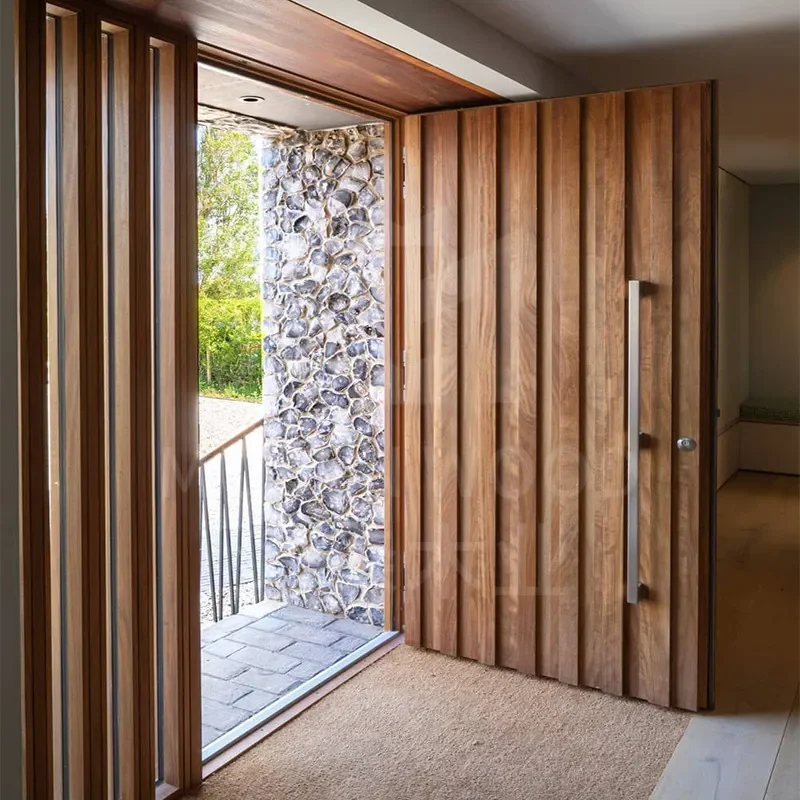 for Modern Simple Solid Wood Door North American Black Walnut Entry Door Anti-theft Light Luxury Custom Black Walnut Swing