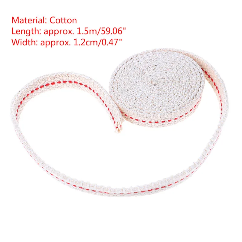 DIY Accessory Material 1/1.5M Strong Flat Cotton Wick Core For Kerosene Burner Stove Lighting Lantern Oil Lamp Making