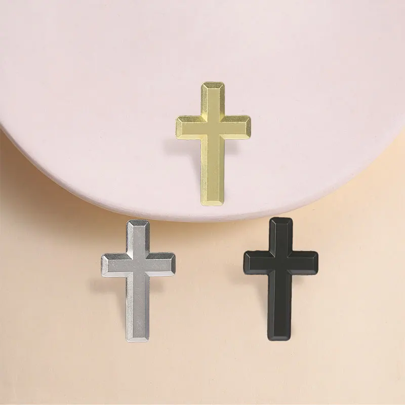 Christian Cross Enamel Pin Simple Cross Metal Badge Brooch Bag Lapel Brooch Jewelry Gift for Chaplain Church Prayer Accessories