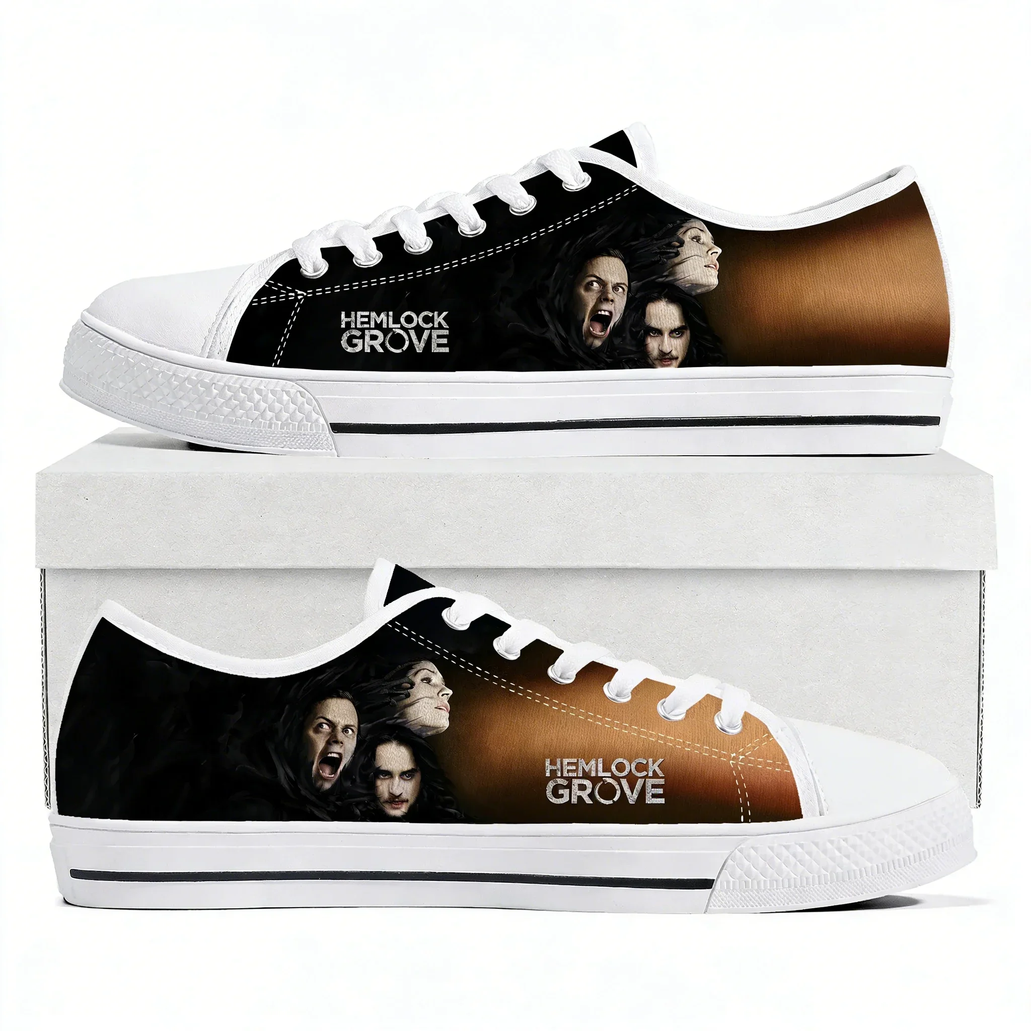 Hemlock Grove-zapatillas bajas de alta calidad para hombre y mujer, zapatillas de lona con patrones de moda, calzado informal y cómodo, zapatos personalizados