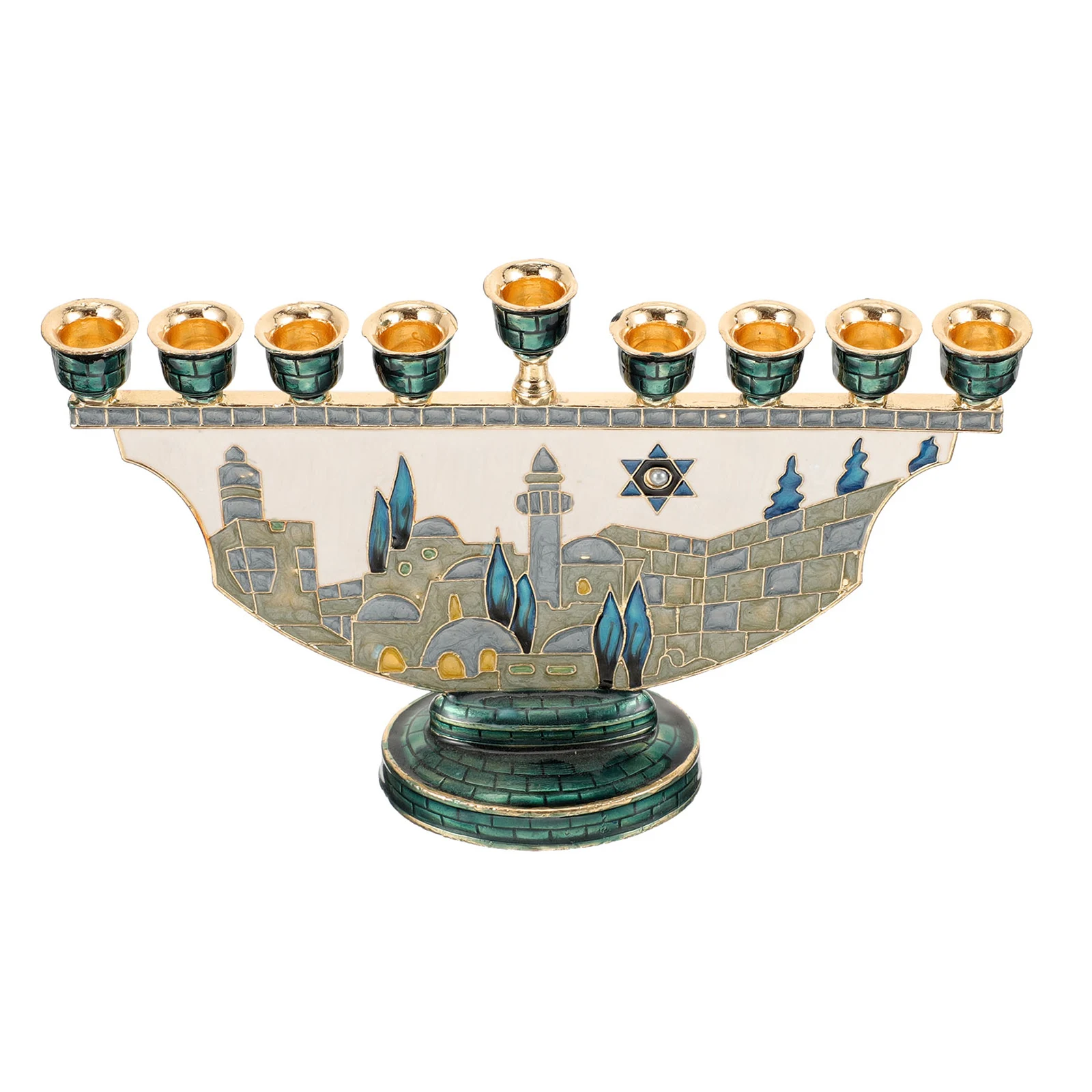9 فرع شمعة حامل ل Hanukkah Menorah الشمعدان 9 رئيس الشمعدان حامل لعيد الميلاد حفل زفاف الاحتفال ديكور #1