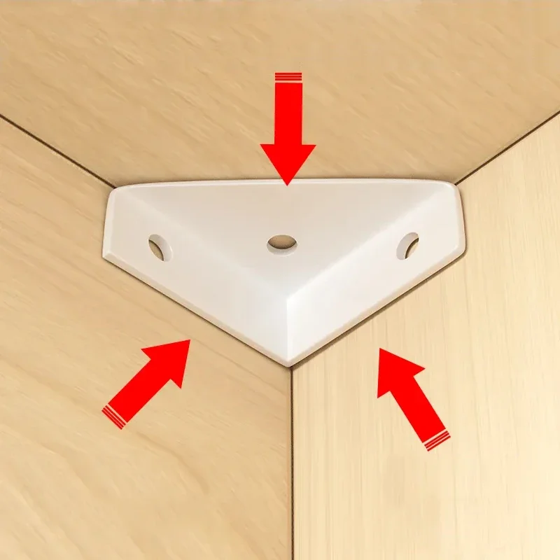4/8/16pcs Triangular Bracket Corner Code, White Right Angle Fastener, Used for Bed Frames, Tables and Chairs, Cabinets