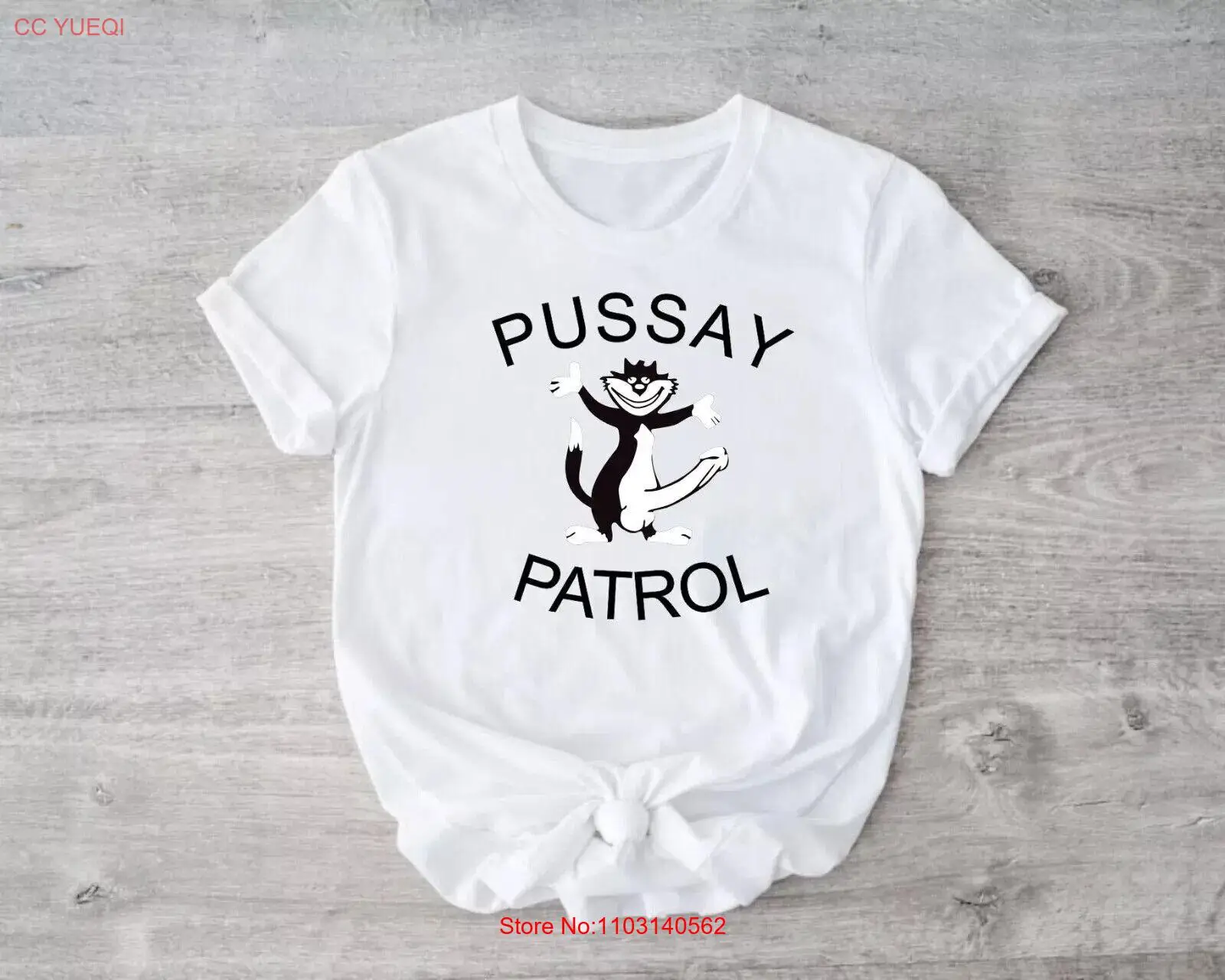 Personalised Pussay Patrol T-Shirt Funny Pussy Stag Do Party Hangout Holiday Top