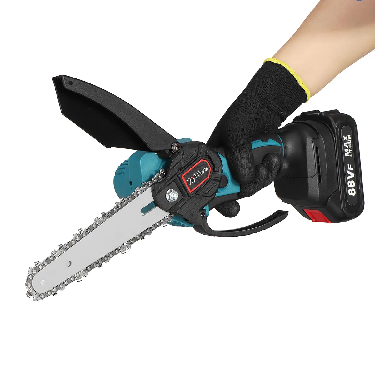 6 inch Handheld Electric Saw Rechargeable Chainsaw Mini Pruning Saw Cordless Chain Garden Woodworking Power Tool Li-ion Battery