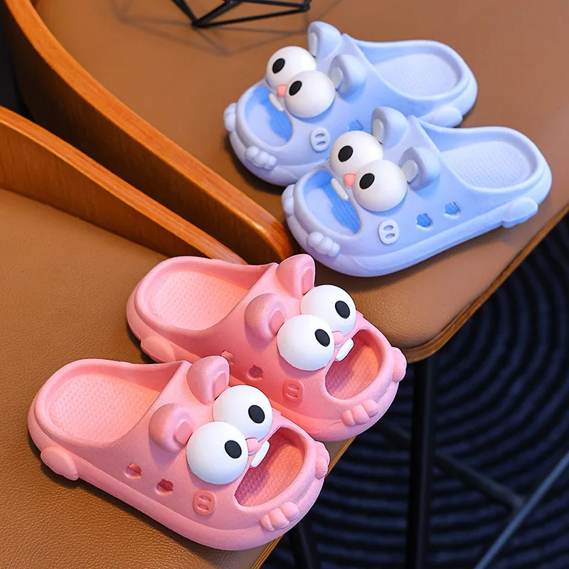 Summer Cartoon Children's Slippers Girl Kid Home Shoes Flip Flops Baby Boy Slippers for Children Beach Antislip Thick Sole Slide