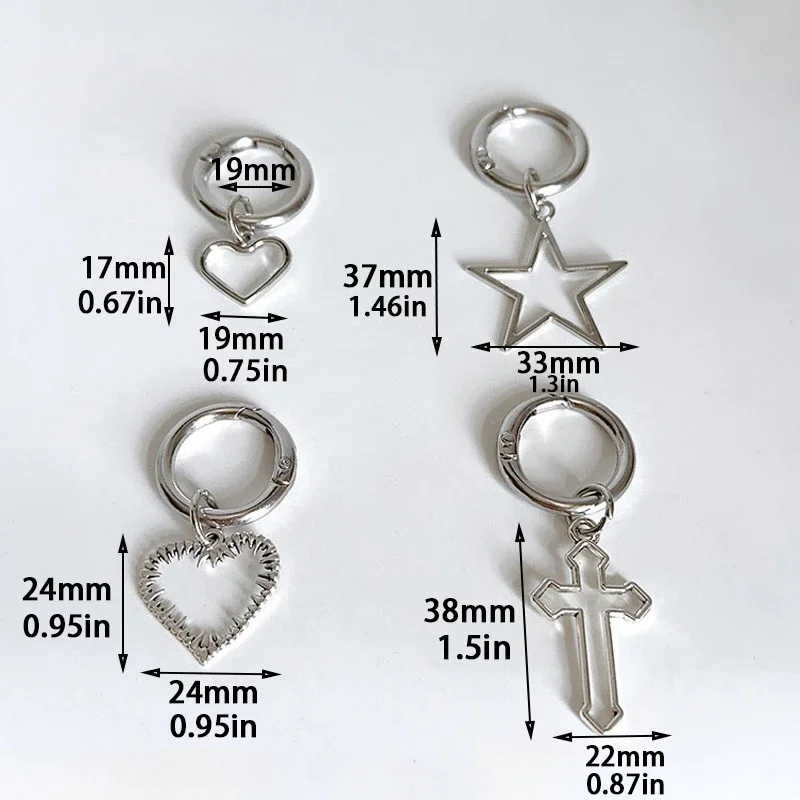 2szt Metal Hollow Stars Hearts Pendant Boots Shoes Buckles Decoration Party Jewelry Diy Women Shoes Accessories Snap Hook