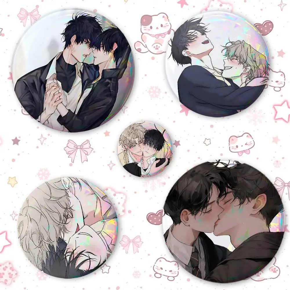 BL Ani-me- Creative Round Button Pins Badge Set Cartoon Anime Movie Music Pattern Brooches For Bags Jackets