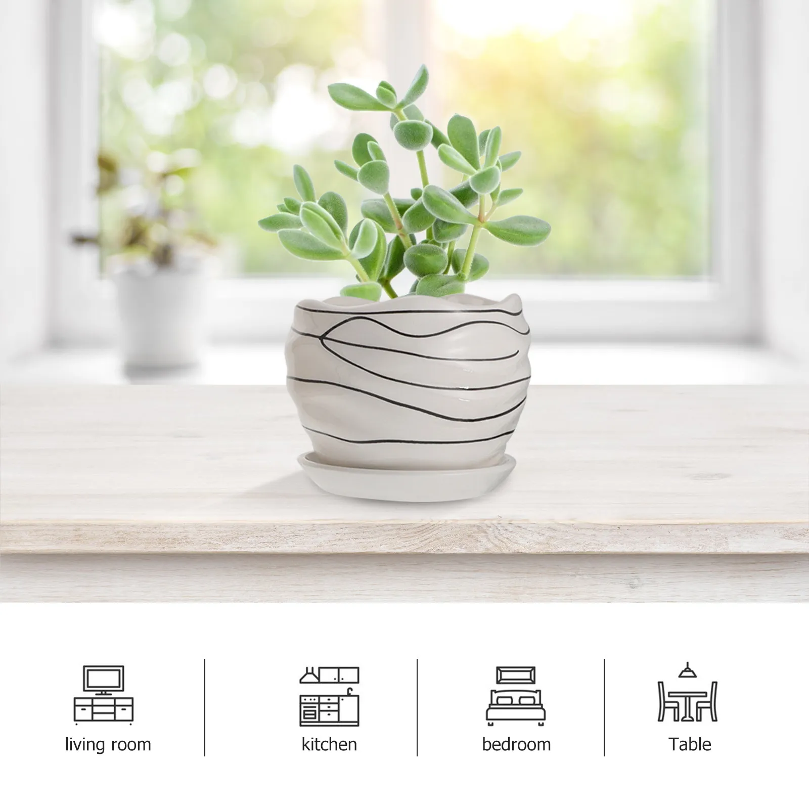 

Набор из 3 керамических кашпо для суккулентов с спиральным дизайном для балкона и сада, декоративные горшки для растений, спиральные цветочные горшки для домашнего декора