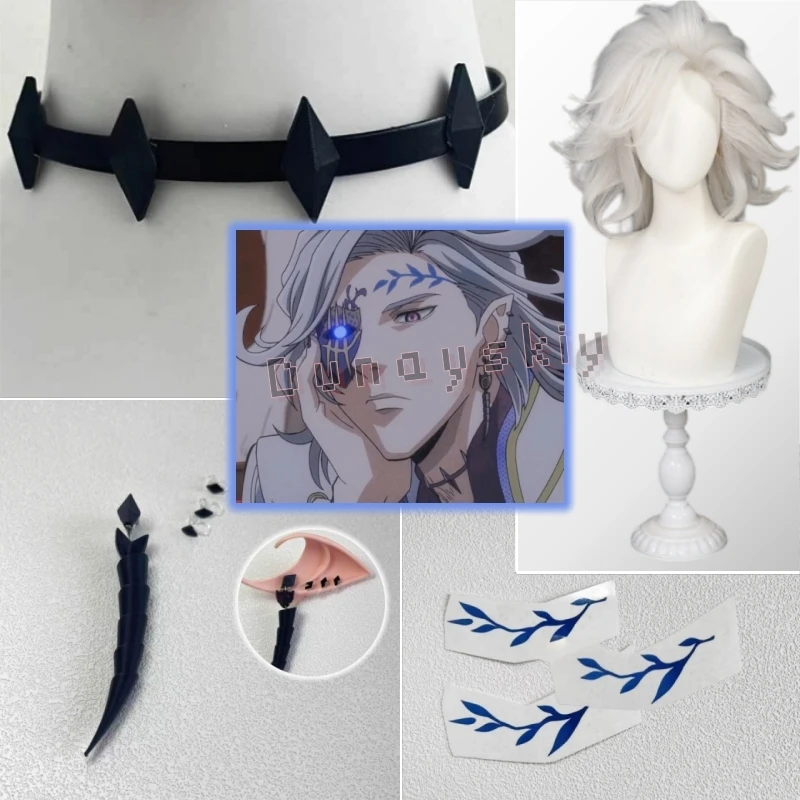 Костюм Аид (Hades) из аниме Record Of Ragnarok: парик, чокер, серьги, временные тату-наклейки для мужчин и женщин на карнавал и Хэллоуин